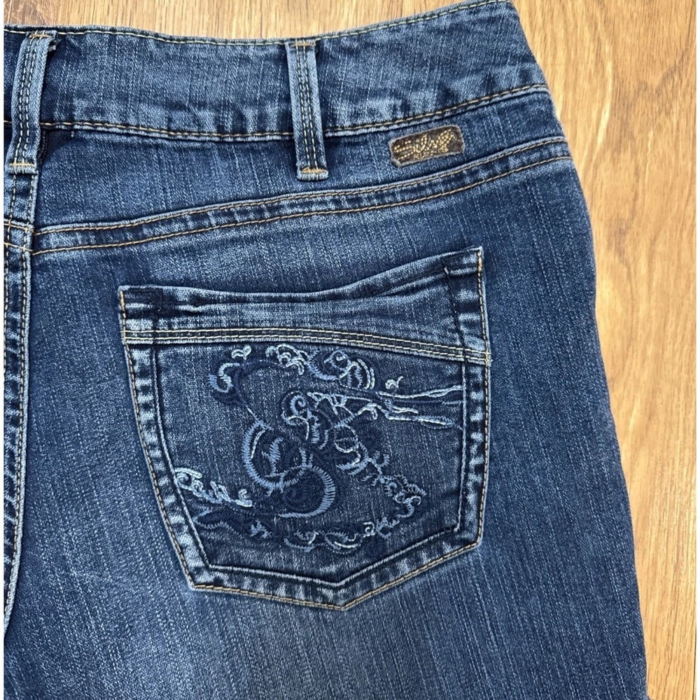 Silver Jeans Suki Denim Shorts Women 28 Blue Mid Rise Cut Off Embroidered Pocket - Picture 8 of 16